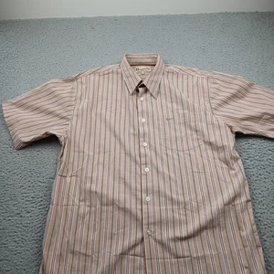 Dragonfly Shirt Mens XL Striped Short Sleeve Button Up Casual - Picture 1 of 7