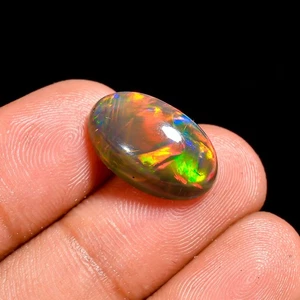 Schwarzer Opal Cabochon 4,5 kt Atemberaubendes Farbspiel! Perfekt für Schmuck - Bild 1 von 3