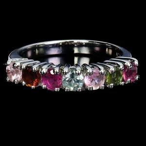 Black Friday 925 Silber Ring rund Turmalin Natur Edelstein Schmuck Gr. 8 - Bild 1 von 14