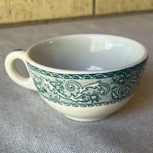 Tazza da tè vintage Walker China avorio vetrificata tazza caffè Bedford 7-35 fiori verdi - Foto 1 di 12