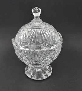 Biscottiera CRYSTAL GLASS porta caramelle biscotti con coperchio - BELLEZZA VETRO PESANTE - Foto 1 di 6