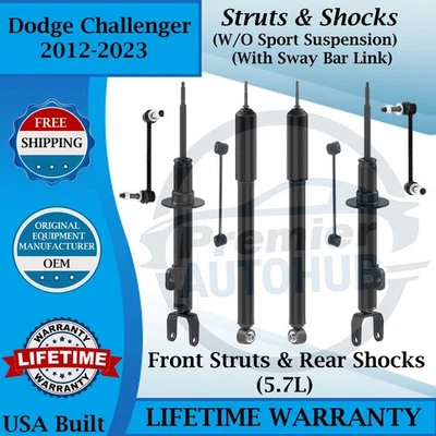 Monroe OEM Front Struts & Rear Shocks W/ Sway Bar For 2012-2023 Dodge Challenger - Image 1 of 4