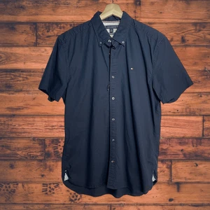 Camisa Tommy Hilfiger Azul Marino Botón Frontal Flexible Calce Regular Elástica Grande - Imagen 1 de 6