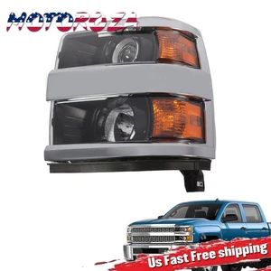 Halogen Projector Headlight For 2015-2019 Chevy Silverado 2500HD 3500HD Left LH - Picture 1 of 10