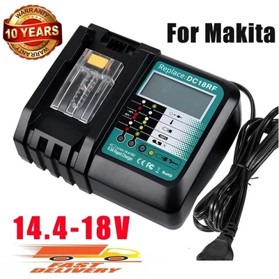 New Battery Charger for Makita DC18RF 14.4V-18V LXT BL1830 BL1450 Lithium-Ion