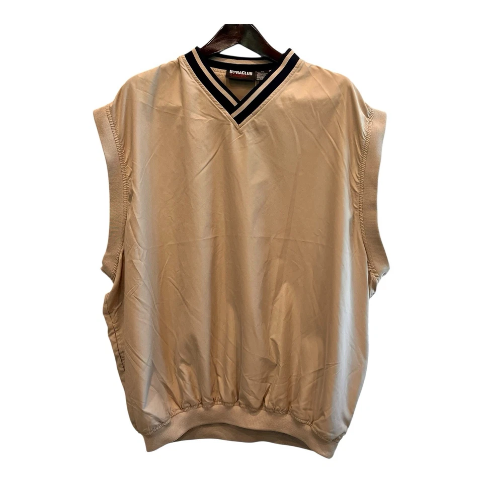 Vintage Ultra Club Collection Golf Vest Mens 3XL Beige Sleeveless Polyester - Image 1 of 4