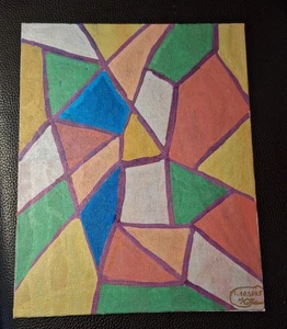 Leinwand, Acryl, Mosaik,  Malerei, Abstrakt, Kunst,  Bild, Modern - Bild 1 von 1