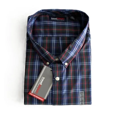 Camisa de vestir Roundtree & Yorke TravelSmart grande y alta para hombre 4XT a cuadros múltiples NUEVA Foto 1 de 4