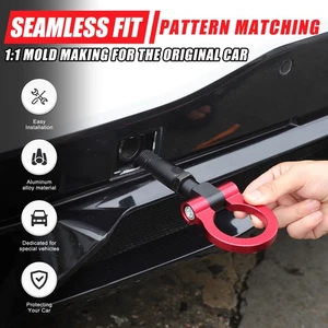 Car Rear Towing Hook Rod Kit Accessories For Corvette C8 2020-2025 Red Steel - Picture 1 of 12