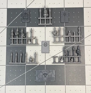 40K CSM VEHICLE SPIKED TROPHY ICON RACK & ARMOR PLATE bitz Lot citadel GW BC25 - Picture 1 of 1