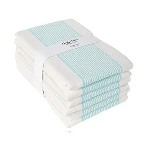 Stripe Kitchen Towels Decor Hanging Loop Dish Towels Boho Stripe Turquoise - Picture 1 of 8