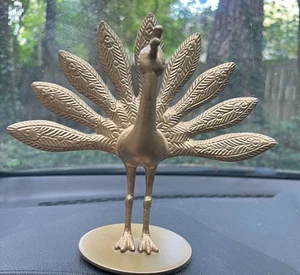 Elegante Vintage-Stil IKEA massiv Messing Pfau Figur Statue Deko Akzent - Bild 1 von 9