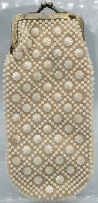 Óculos de sol vintage original com miçangas estojo bolsa de troca flores espiral  - Imagem 1 de 4