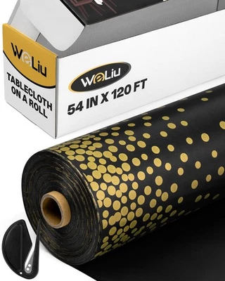 54in x 120ft Table Cloth Disposable Table Cover Roll with Cutter, Plastic Tab... - Image 1 of 4