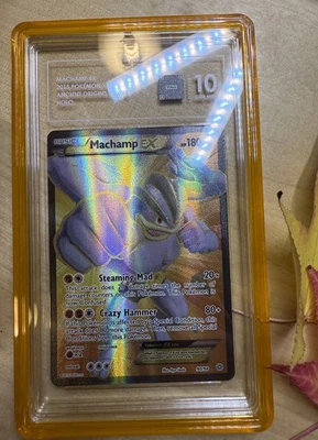 2015 POKEMON XY ANCIENT ORIGINS #90 FULL ART/MACHAMP EX TAG 10 ✨pop 2✨ - Image 1 of 4