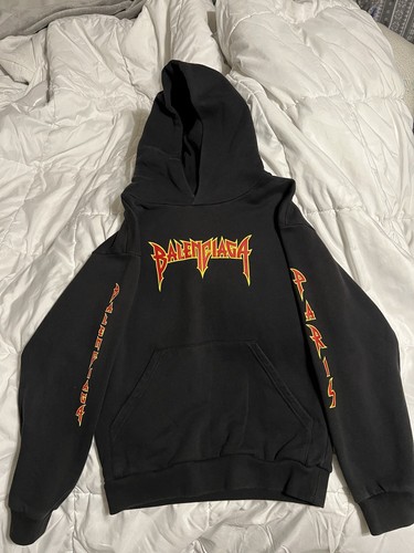 Balenciaga Felpa con Cappuccio in Metallo per Bambini Taglia 10 Vestibilità Donna Small