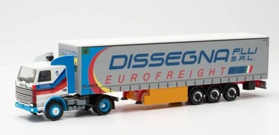 HERPA 316729 Échelle Ho Scania 142 Avec Remorque " Dissegna "( Italie/Rossano - Photo 1/2