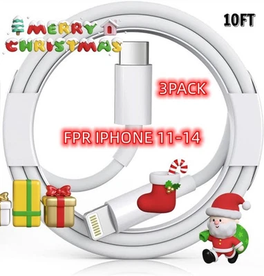 3 PACK 6FT USB C PD Cord Fast Charging Cable For iPhone 14 13 12 11 X XR Pro Max - Image 1 of 4