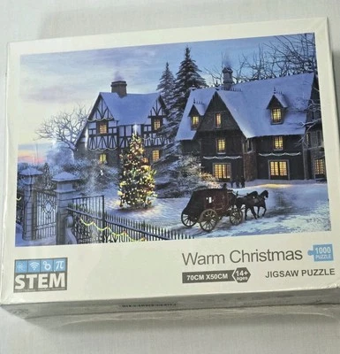 Warm Christmas 1000 Piece Puzzle STEM New Sealed Box - Image 1 of 4