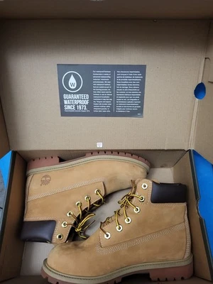 Boy's Timberland  6-Inch Premium Boots Wheat Nubuck Waterproof TB012909713 - Image 1 of 4