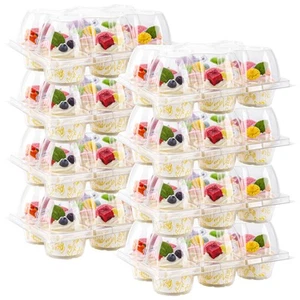 6 Count Cupcake Containers 30 Pack Cupcake Holders Clear Plastic Stackable Cu... - Picture 1 of 6