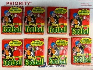 lot of 3 sealed 1990 Topps Football Wax Pack, "special 1000 yard club"   - Bild 1 von 2