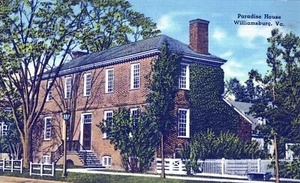Williamsburg Virginia Paradise House Postcard - Picture 1 of 2