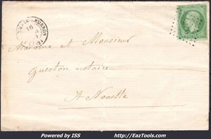 FRANCE EMPIRE N° 12 SUR LETTRE OBLITERATION PC 3096 ST GERMAIN LEMBRON A VOIR - Picture 1 of 2