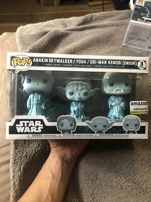 FUNKO POP: STAR WARS - Anakin Yoda Obi Wan Kenobi Force Ghost 3pack - Image 1 of 4