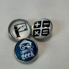 snap on button charm for ginger snap 18mm 20mm lot Of 3 Computer Geek