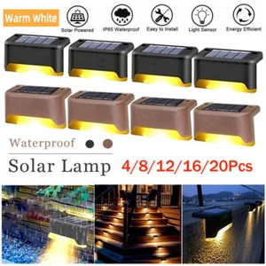 Outdoor Solar LED Deck Night Lights Garden Patio Pathway Stairs Step Fence Lamps - Picture 1 of 21