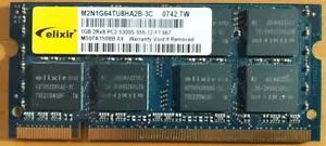 2 X 1GB Elixir PC2-5300S DDR2 SO-DIMM M2N1G64TU8HA2B-3C 667Mhz LAPTOP MEMORY RAM - Picture 1 of 2