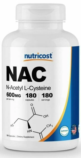 Nutricost 600mg N-Acetyl L-Cysteine NAC Supplement - 180 Pieces