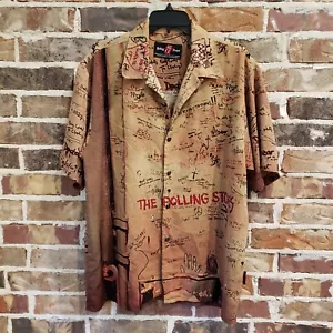 Vintage Rolling Stones Shirt Beggars Banquet Album Dragonfly Button-Up Sz Large - Picture 1 of 11