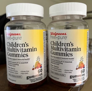 Walgreens Free & Pure Children's Multivitamin Gummies Natural Fruit EXP 05/2026 - Picture 1 of 5