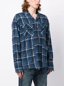 Greg Lauren Oversized Shawl Collar Jacket in Blue Plaid - BNWT, RRP £830 - Picture 1 of 13