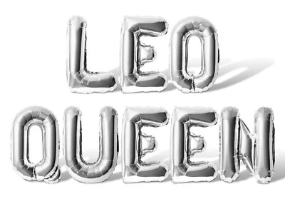 LEO QUEEN Letra Globo Banner - Decoraciones Fiesta Cumpleaños - Decoración Signo Zodiaco Foto 1 de 4