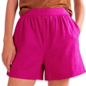 Boden pantaloncino rosa 100% lino taglia 10 Barbiecore vacanza costiera - Foto 1 di 7