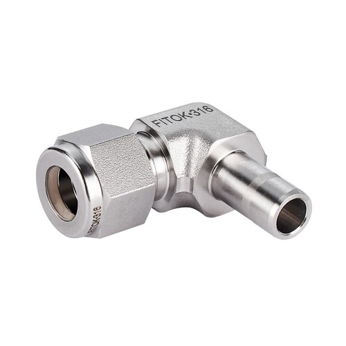 FITOK 1/2 in Tube OD 316 Stainless Steel Tube Adapter Elbow, SS-LR-FL8 ...
