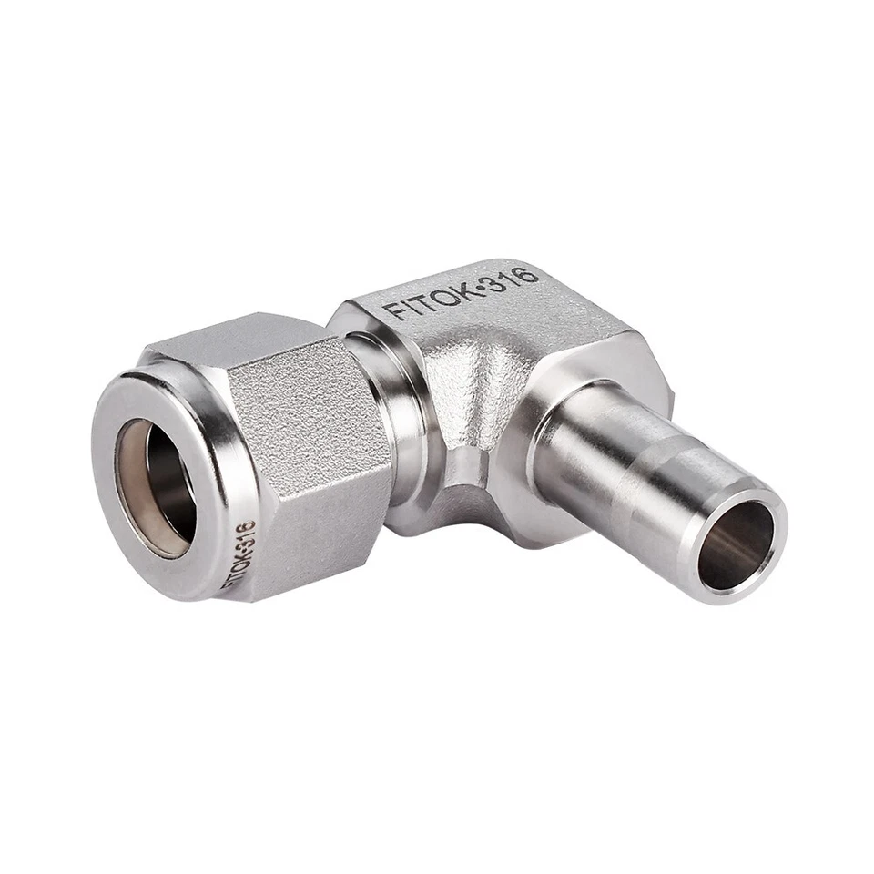 FITOK 1/2 in Tube OD 316 Stainless Steel Tube Adapter Elbow, SS-LR-FL8-FT8 - Image 1 of 1
