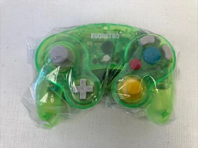 EvoRetro Nintendo GameCube Controller Gamepad  (Clear Green) New W/Extension - Image 1 of 4