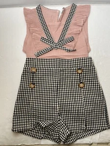 Pink Top W/ Plaid Shorts • Size 5 - Picture 1 of 2