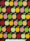 COUNTRY FARMHOUSE APPLE PLAID GINGHAM APPLES KITCHEN 42X14 TABLE RUNNER