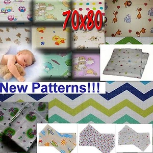 HIT! Soft Printed Muslin Squares/Reusable 100%COTTON made in EU Large XXL 70x80  - Picture 1 of 57