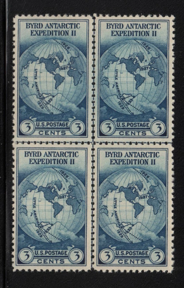 1935 Sc 753 Byrd Expedition 3c XF MNG as issued Center Line Block NGAI  (XF2 - Image 1 of 1