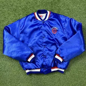 Giacca Bomber Vintage Swingster Chicago Cubs Raso MLB Baseball Taglia Large - Foto 1 di 11