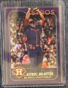 2024 Topps Update ASTROS NO HITTER Purple Holo Foilboard Card 574/799 US184 - Picture 1 of 5