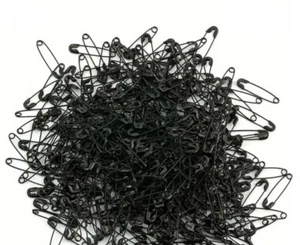 100 Stk. Sicherheitsnadeln Maschenmarkierer 19 mm Metall Schwarz - Bild 1 von 2