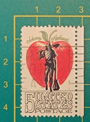 US Stamp 1966 - A739, ERROR - Red apple critically shifted, Rare - Image 1 of 4