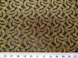 Rabatt Stoff Stretch Spitze Schwarz Metallic Gold Floral LC100 - Bild 1 von 1